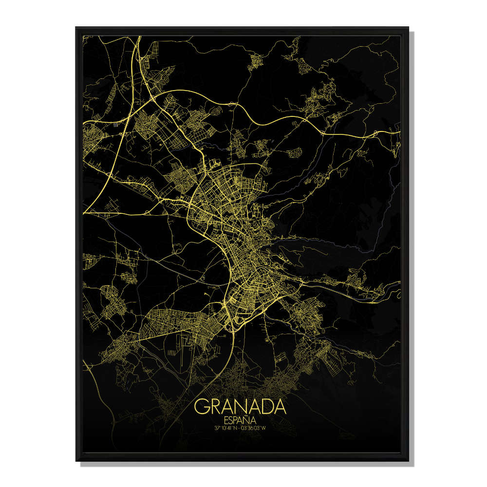 Grenade carte ville city map nuit