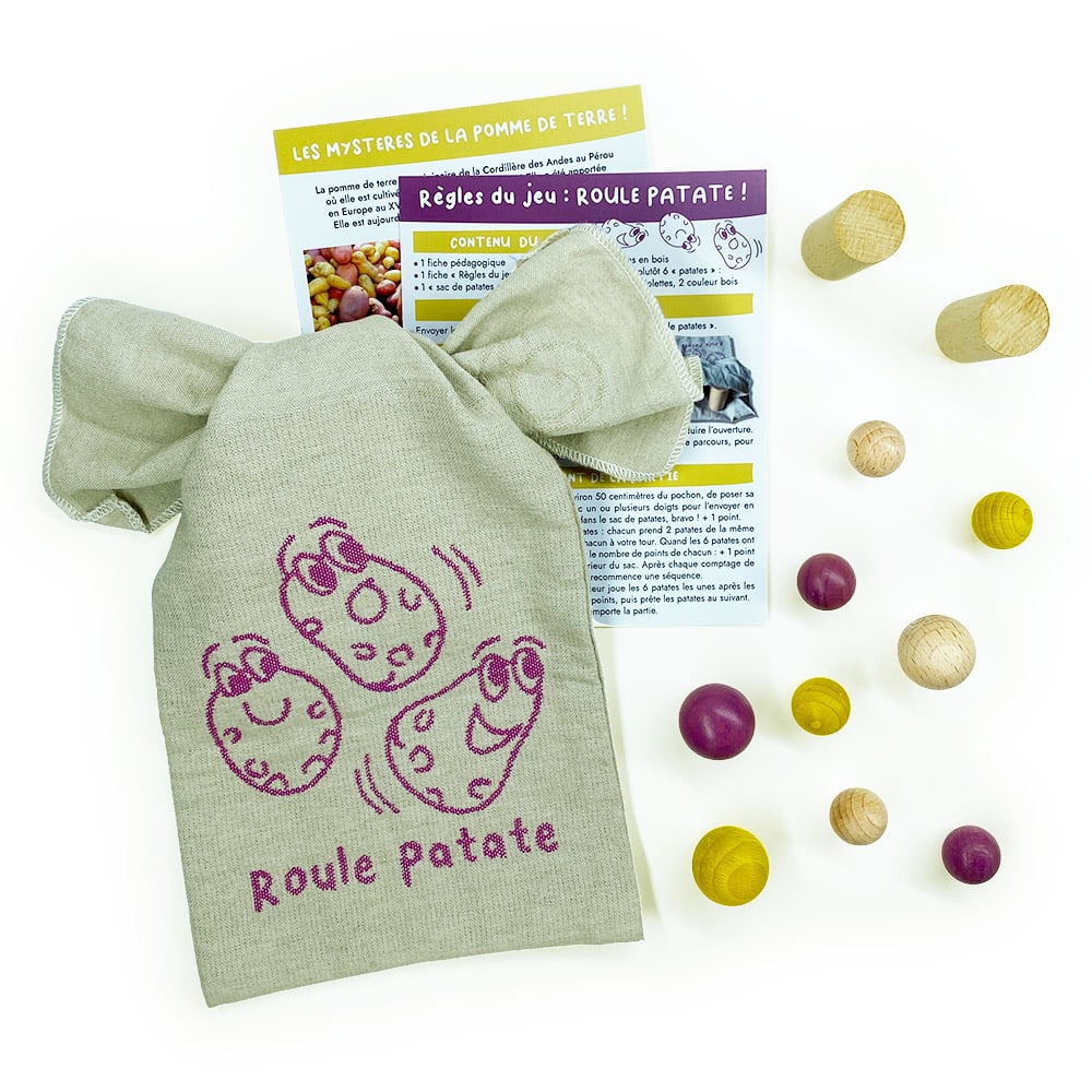 Roule patate-jeu de billes en bois -jura