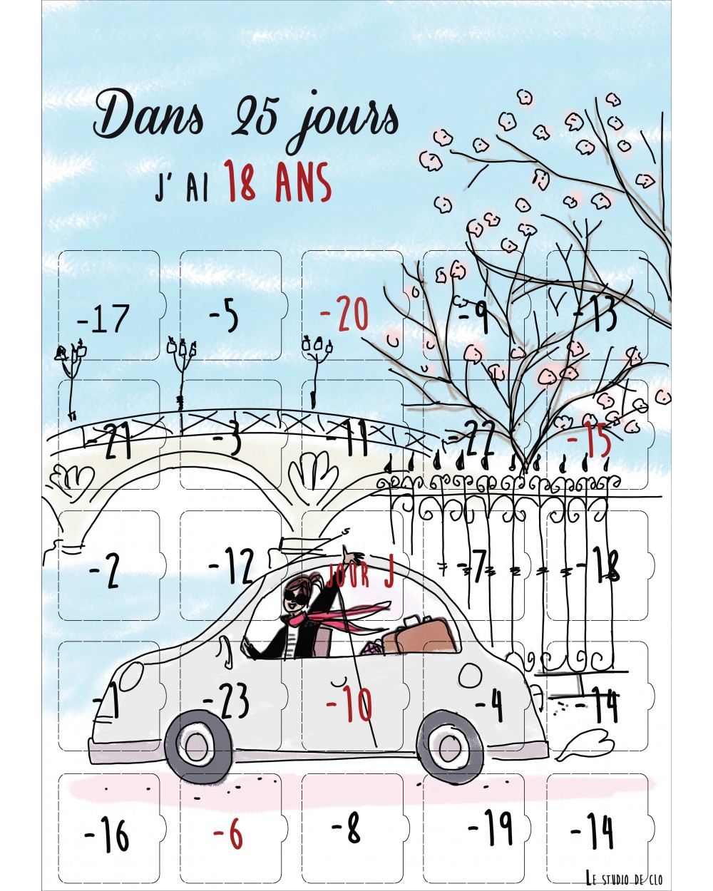 Calendrier avant les 18 ans 25 défis