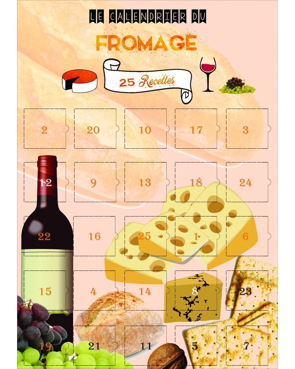 Calendrier avent fromage 25 recettes