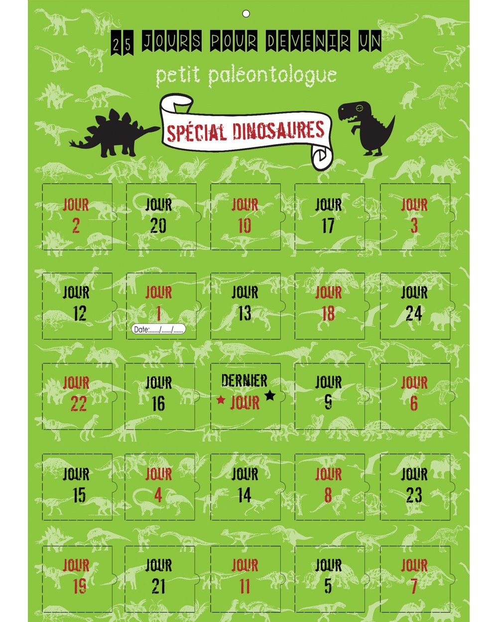 Calendrier avent dinosaures 25 images