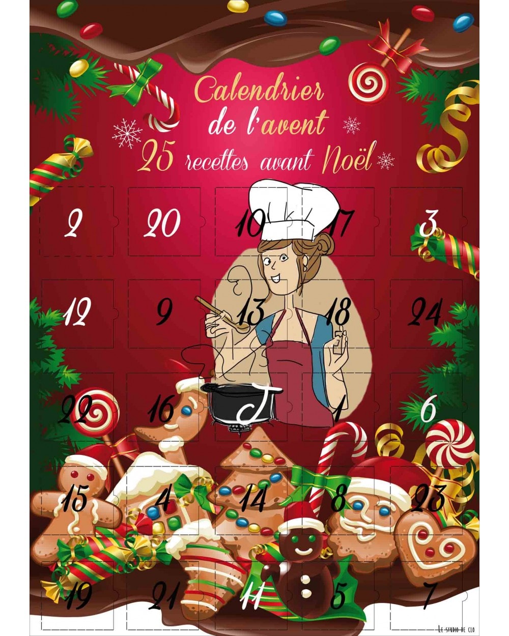 Calendrier avent 25 recettes de noel