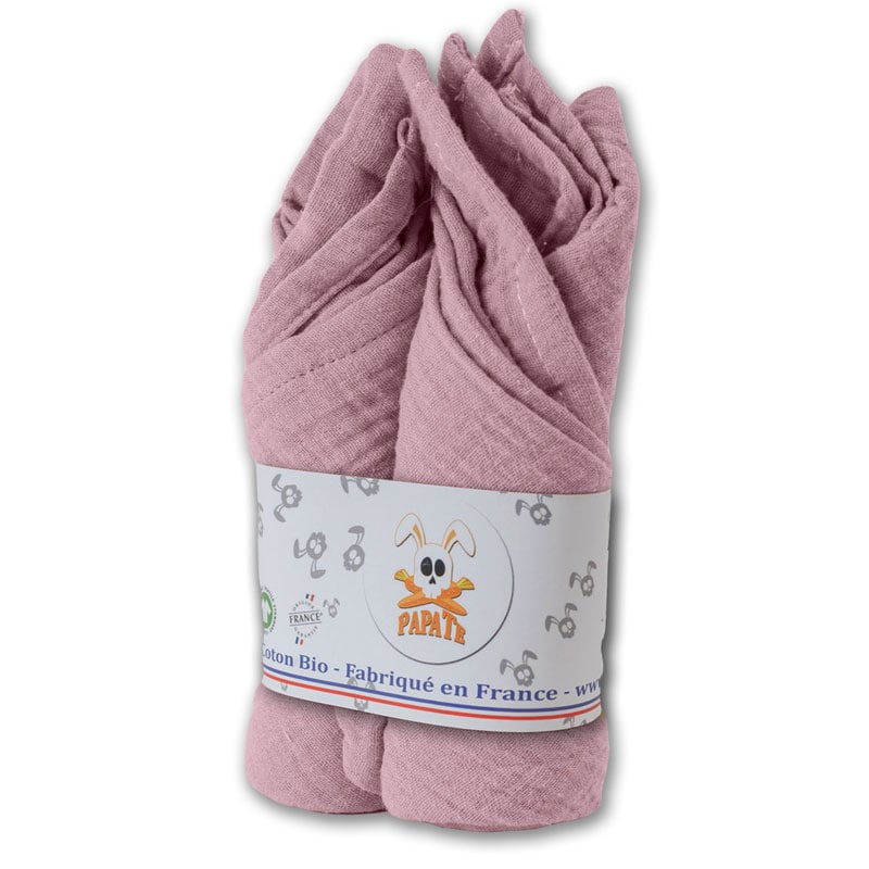 Langes en coton bio rose