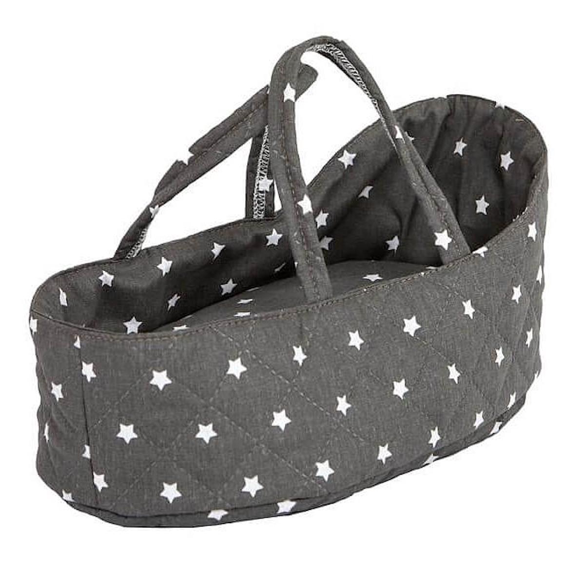 Couffin poupée 26 cm stars gris