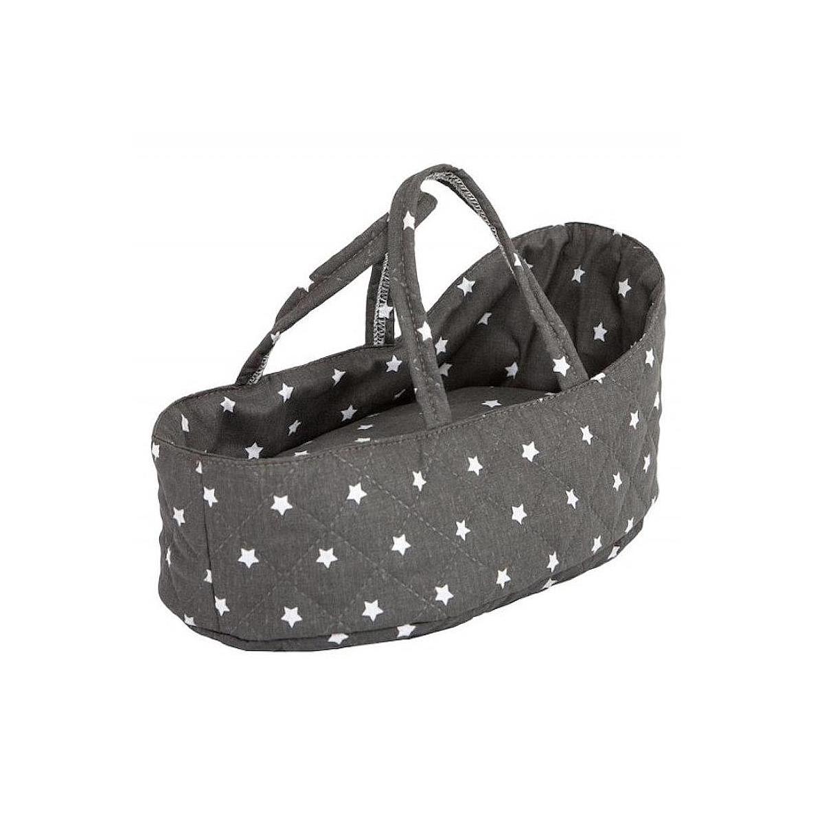 Couffin poupée 36 cm stars gris