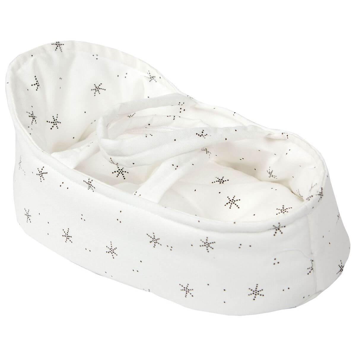 Couffin poupée 26 cm stars blanc