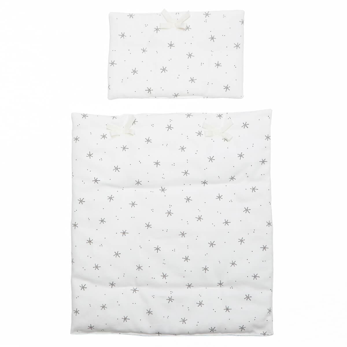 Couverture-oreiller poupée stars blanc