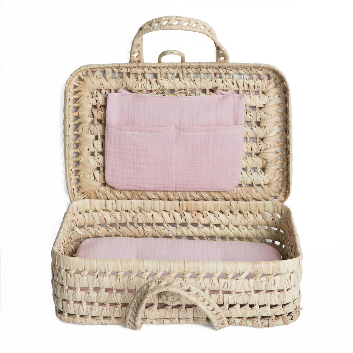 Valise poupée bobble rose