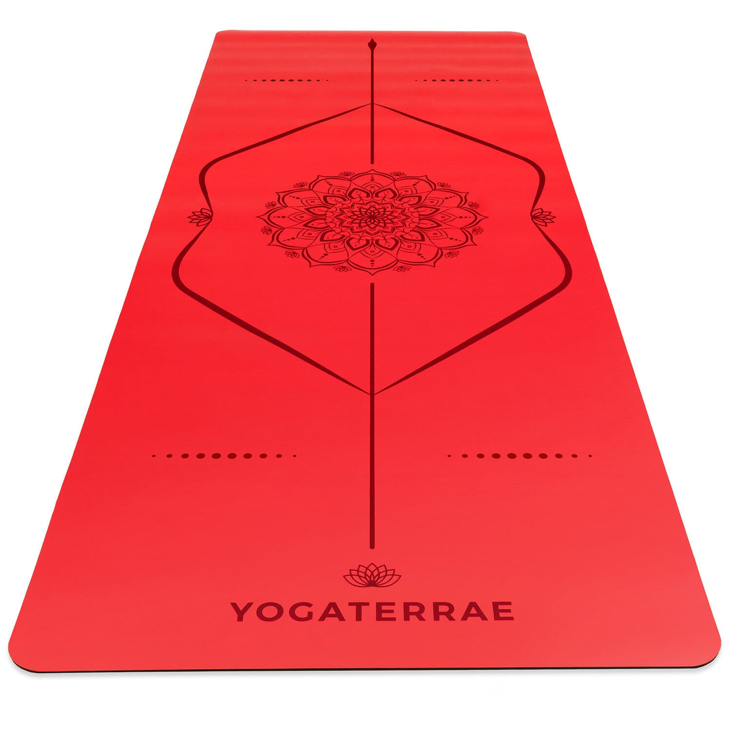 Tapis yoga rouge pu-caoutchouc mandala