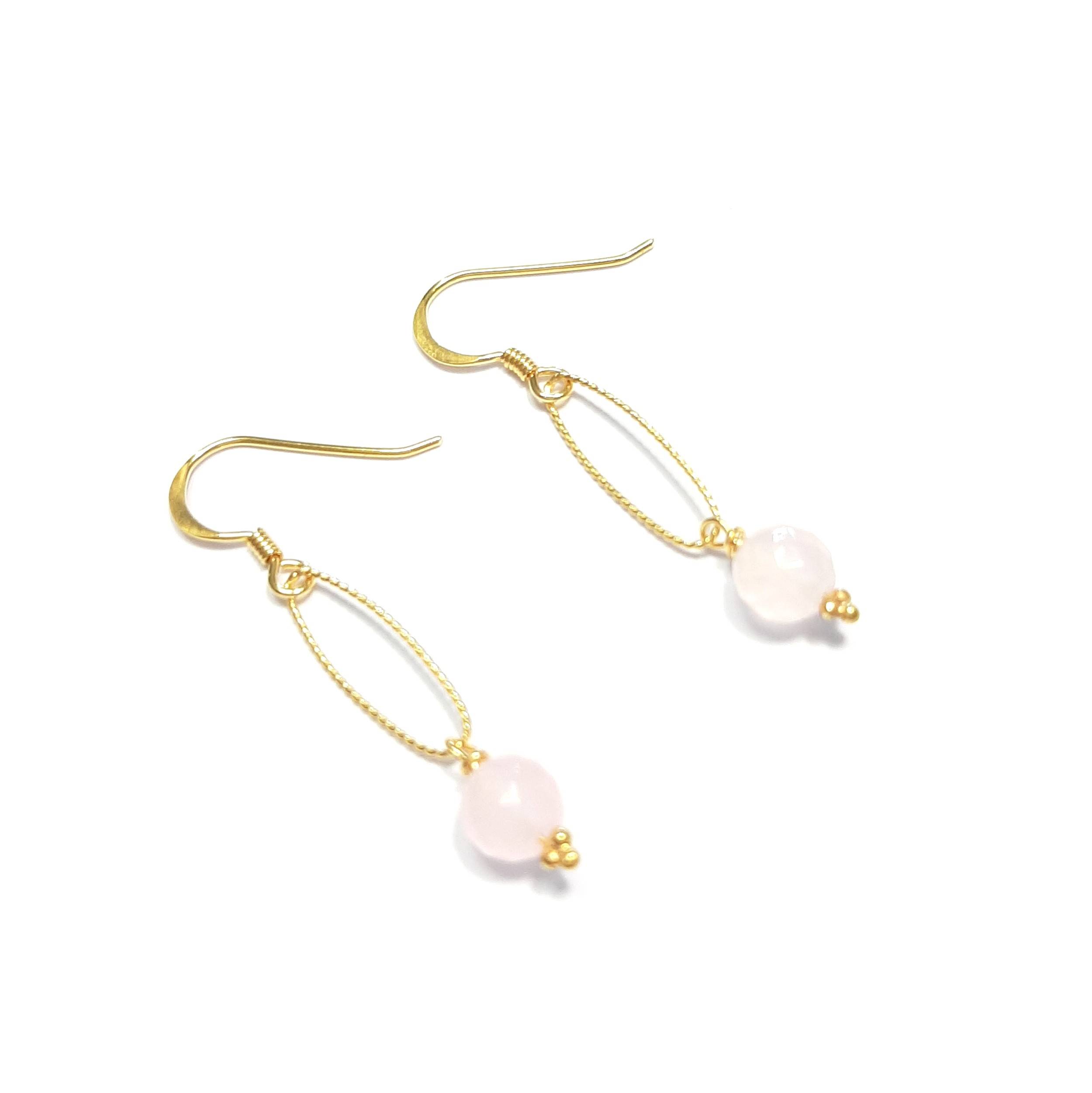 Boucles d'oreilles cunhatã quartz rose