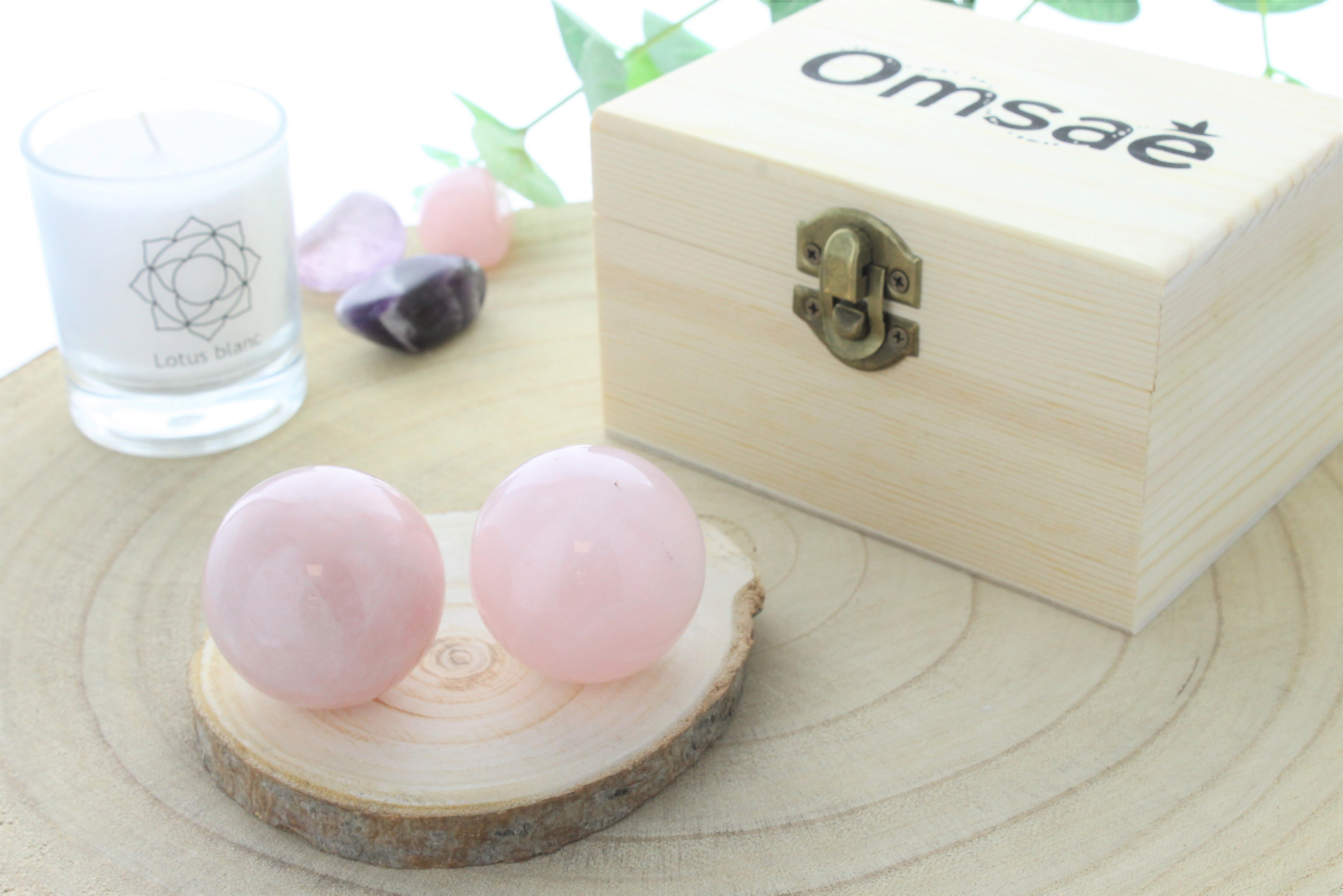 Boules relaxation chinoises quartz rose