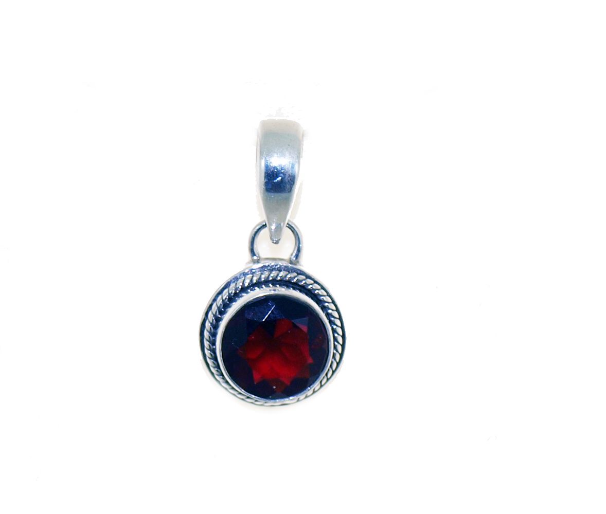 Pendentif argent et grenat