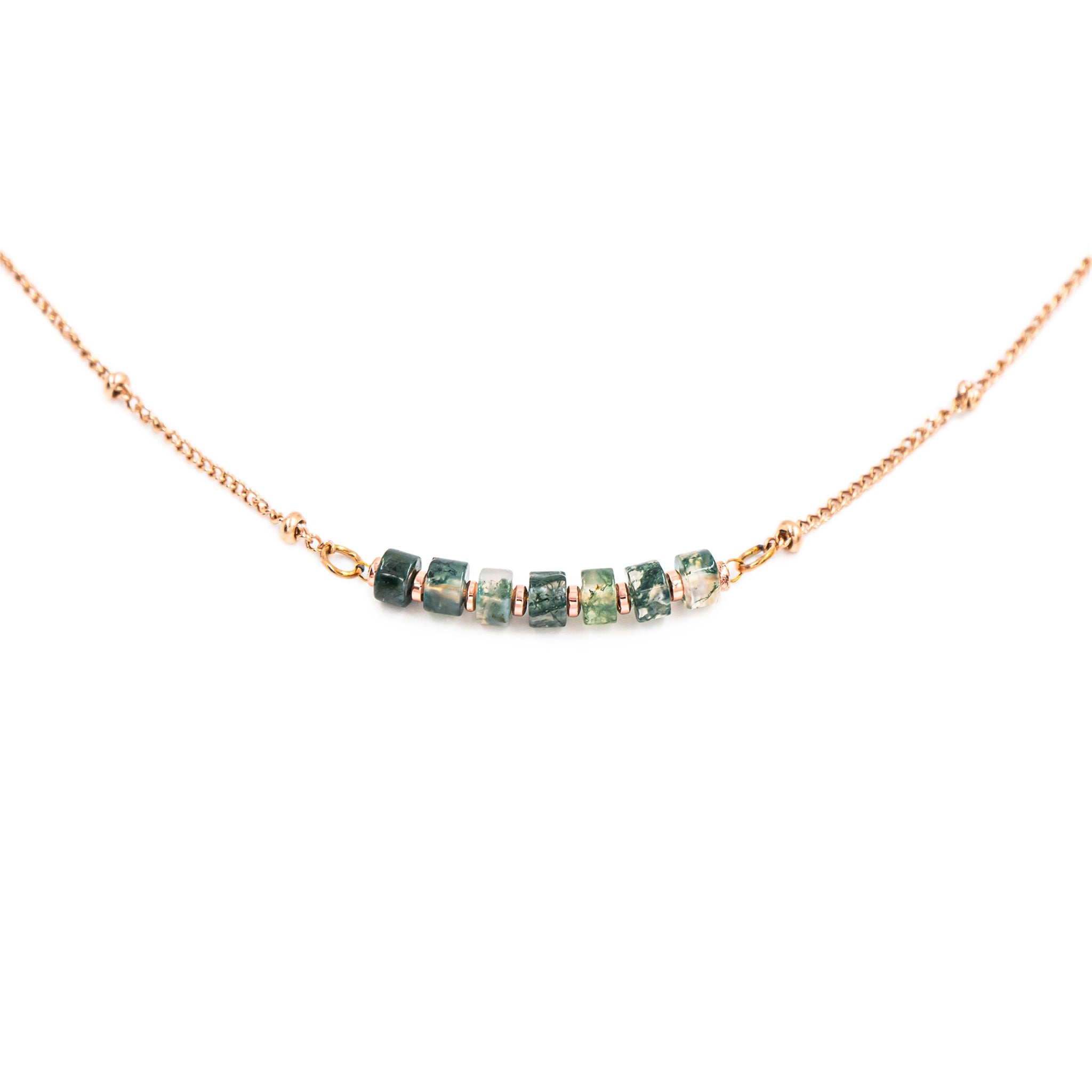 Collier piana pierres agate aquatique