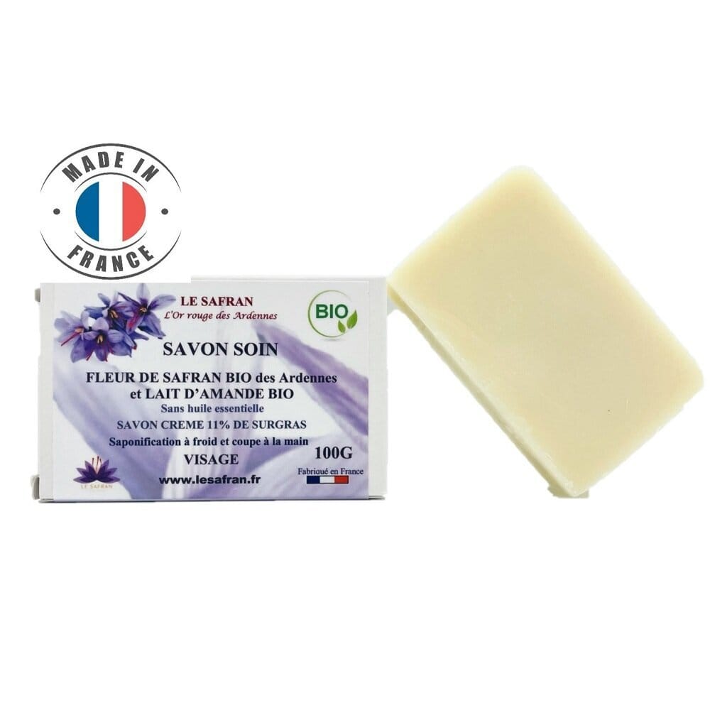 Savon soin visage fleurs de safran bio