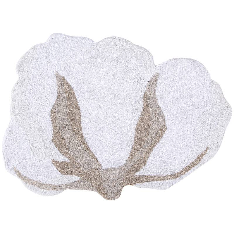 Tapis lavable fleur de coton  120 x 130