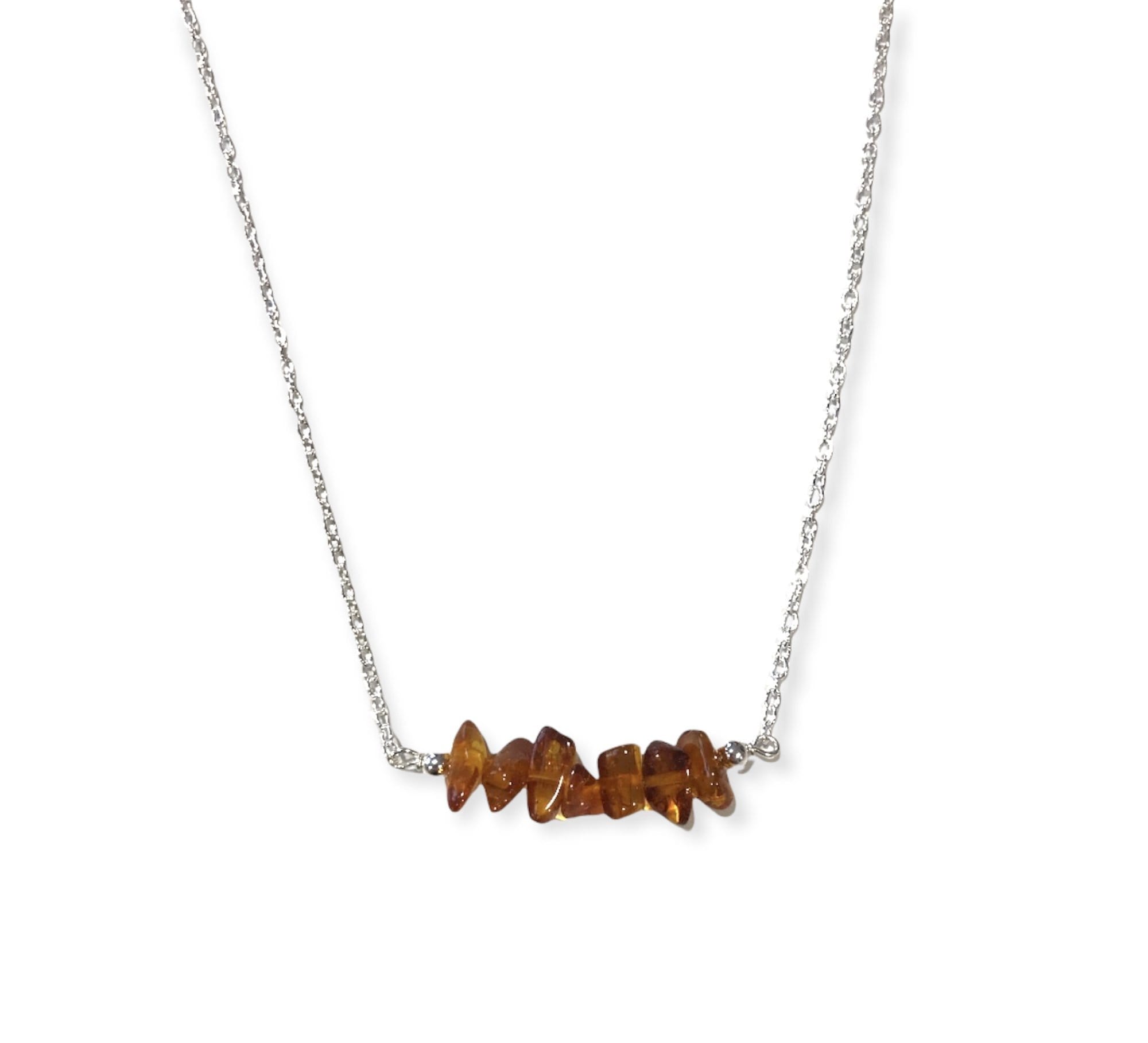 Collier 7 chips ambre