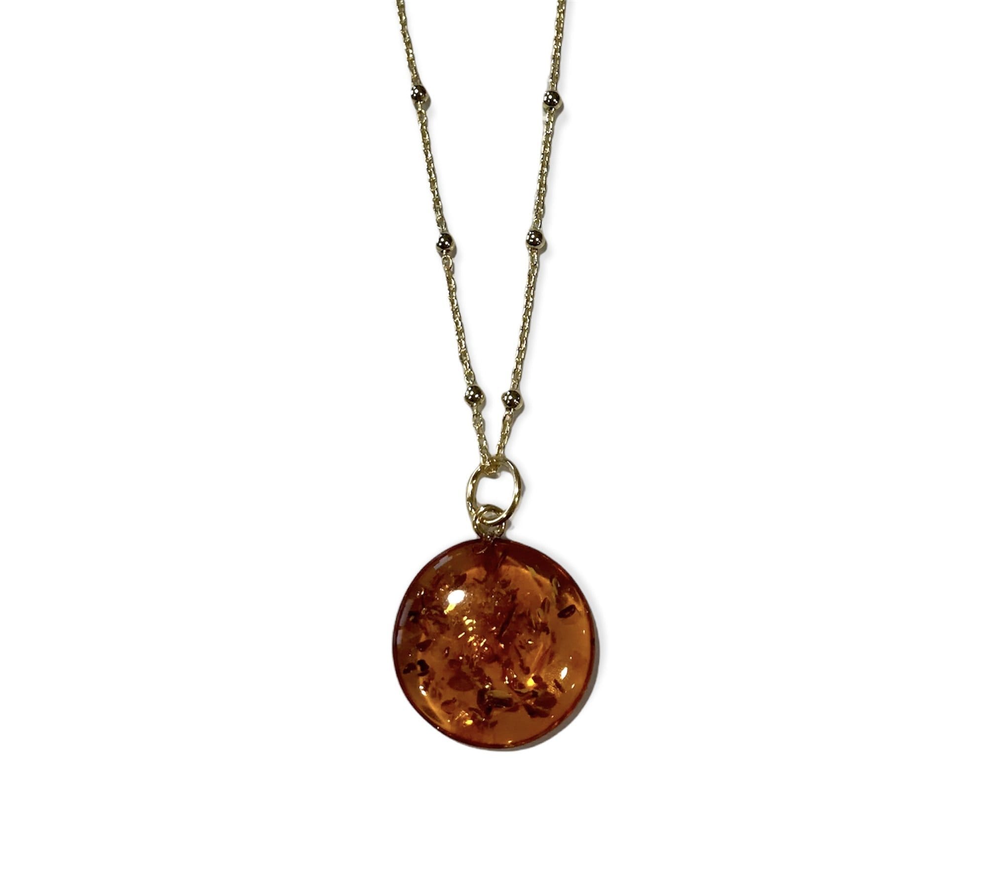 Collier pastille cognac