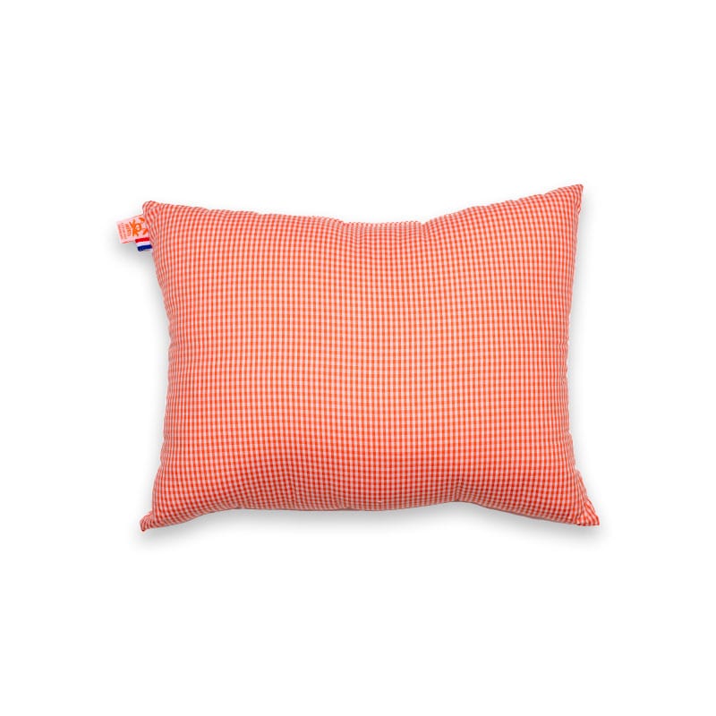 Coussin rectangle en coton bio vichy Orange