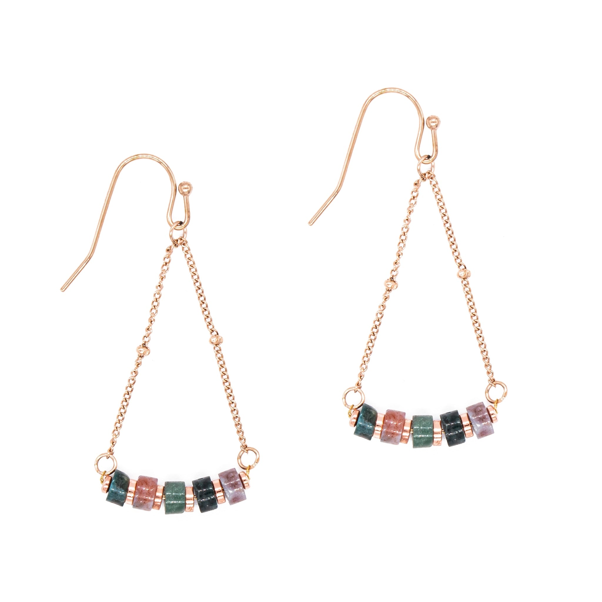 Boucles d'oreilles piana agate aquatique