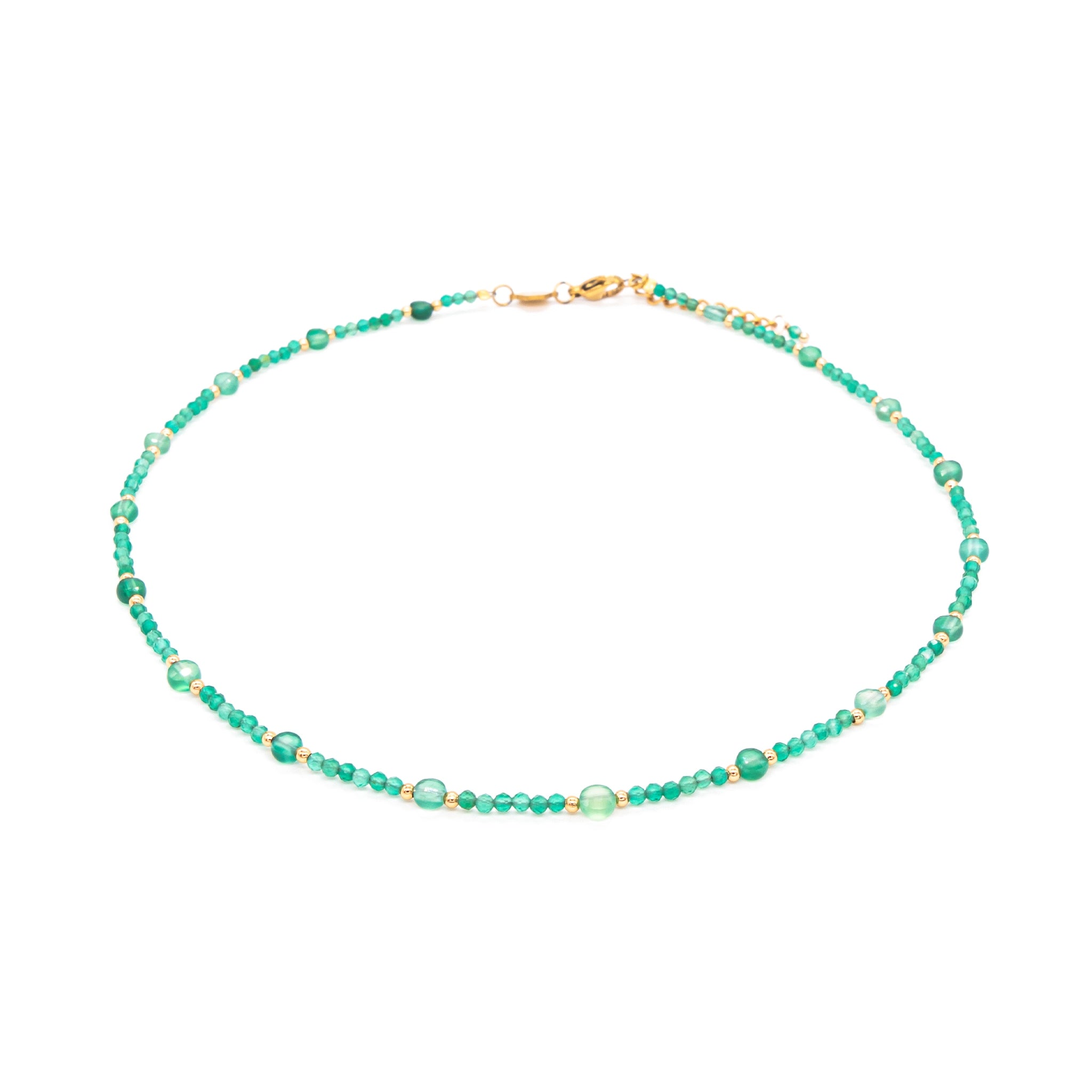 Collier paloma en pierres agate verte