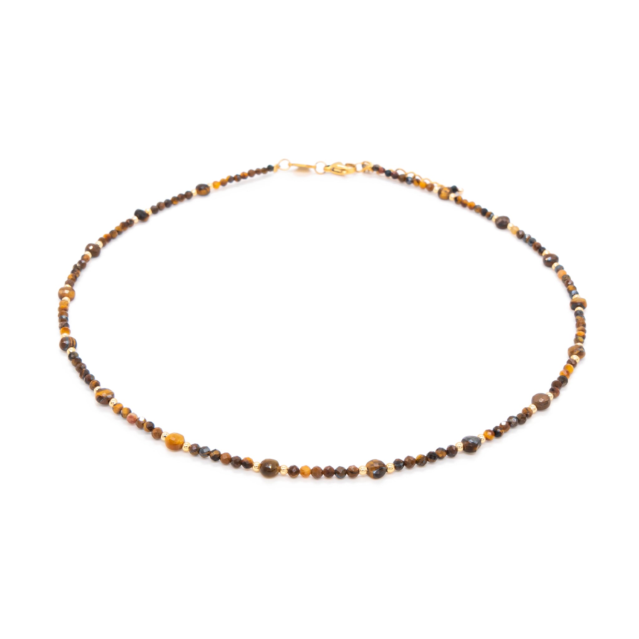 Collier paloma en pierres oeil de tigre