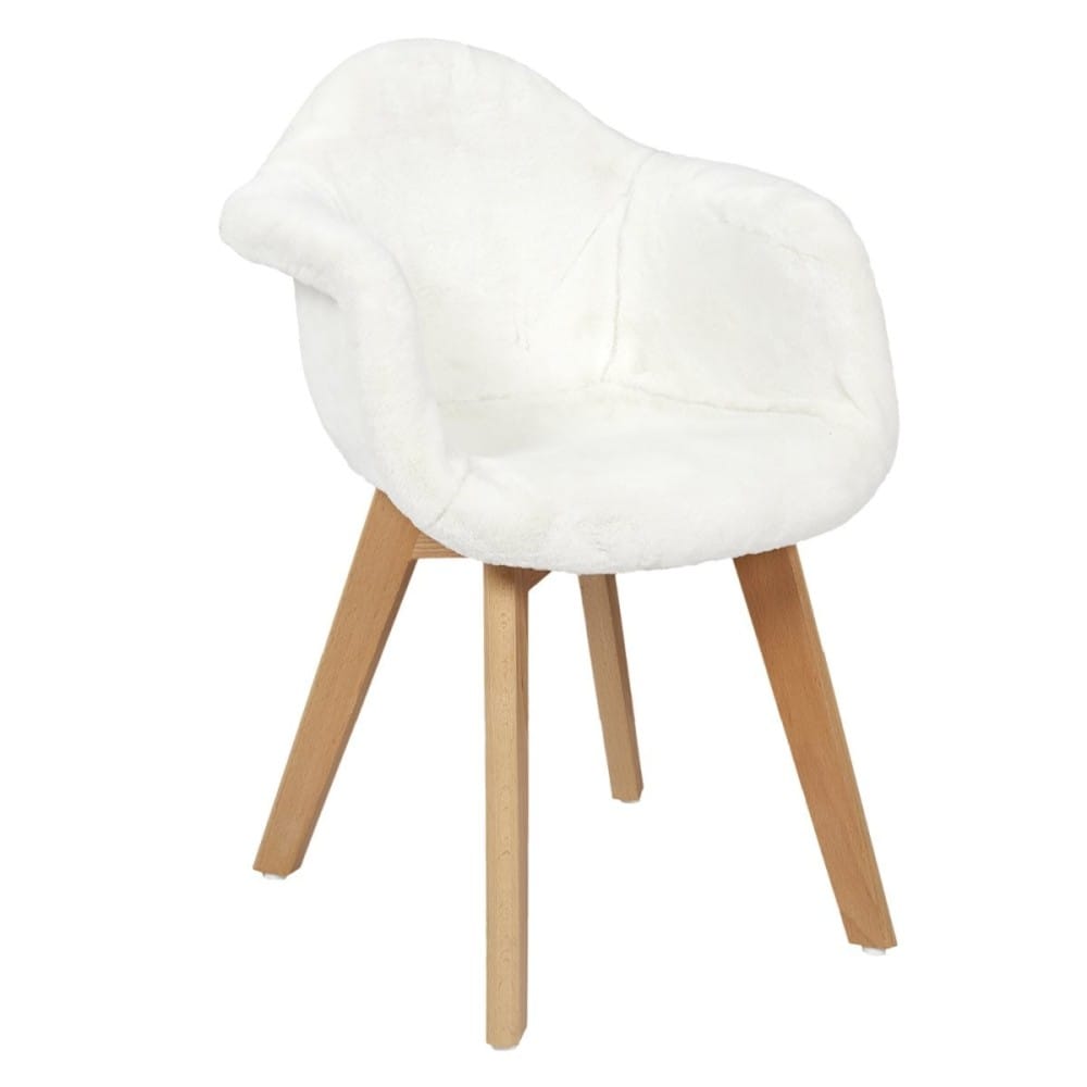 Fauteuil scandinave imitation fourrure b