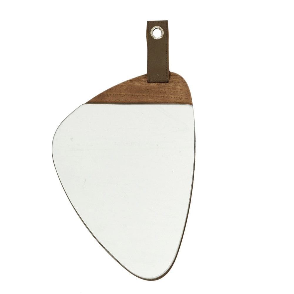 Miroir galet bois 20x30 cm