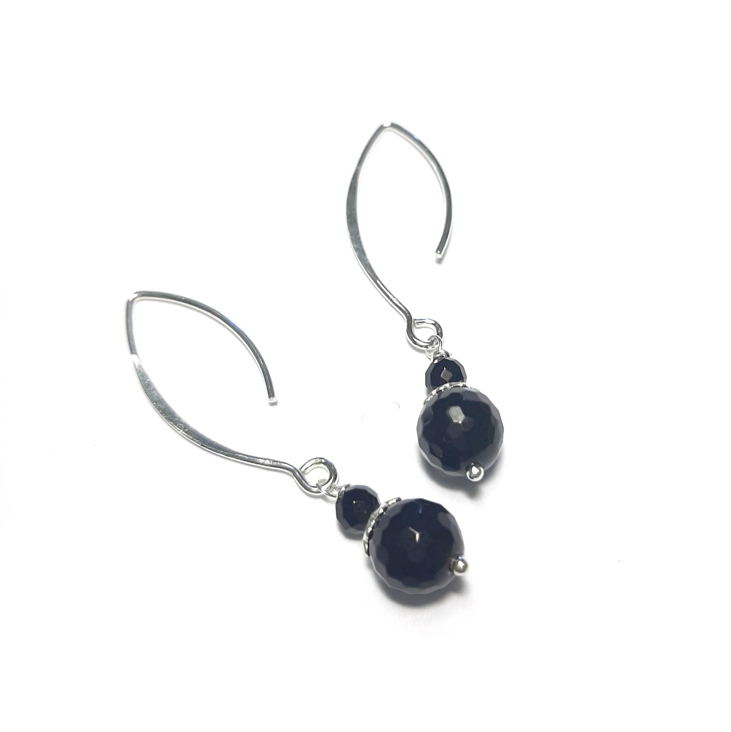 Boucles d'oreilles onyx noir