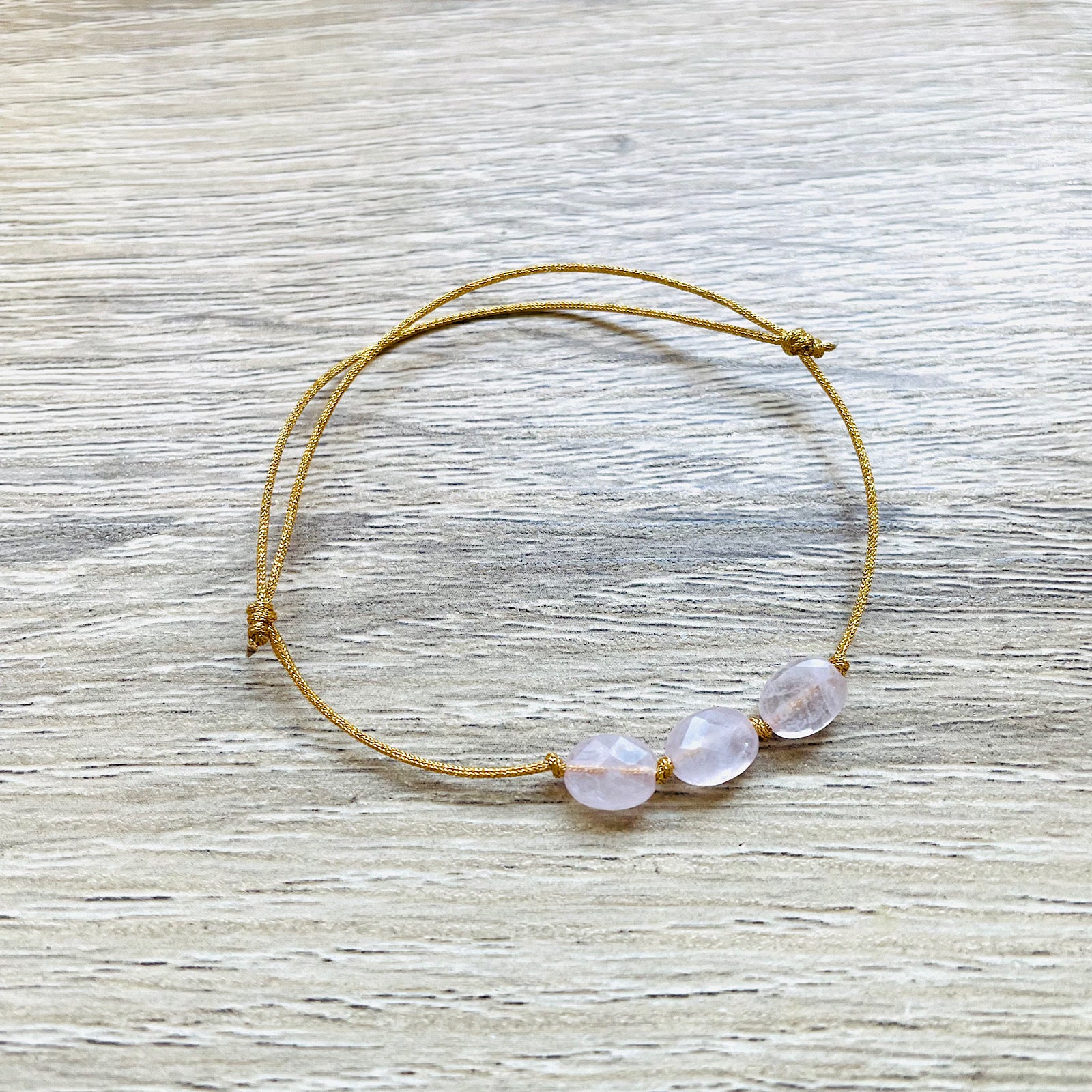 Bracelet candy quartz rose doré