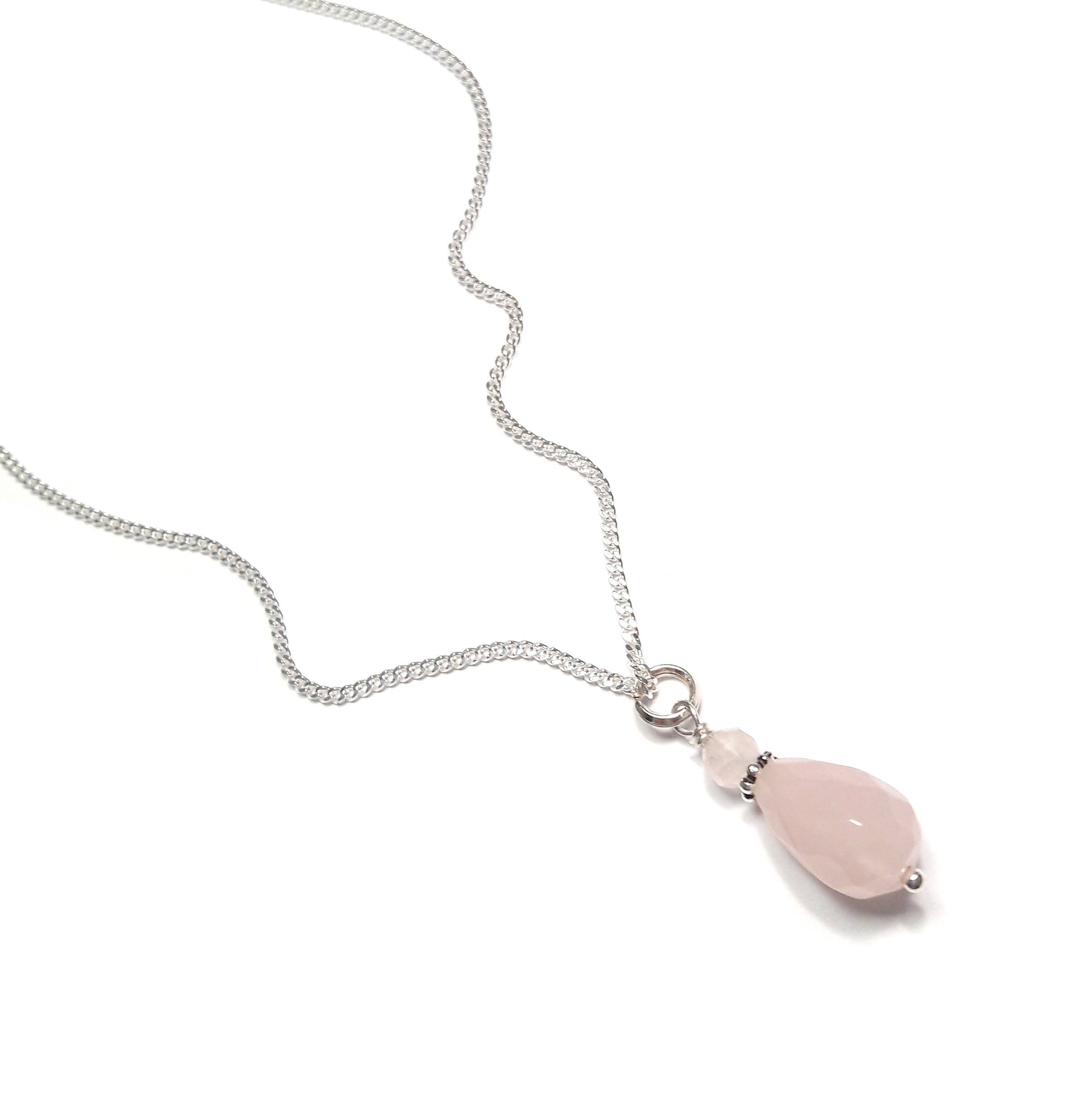 Collier iara quartz rose argent 925