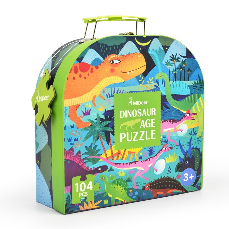 Ma valise puzzle dinosaures 104 pcs