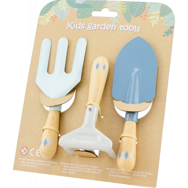 Outils de jardin bleu