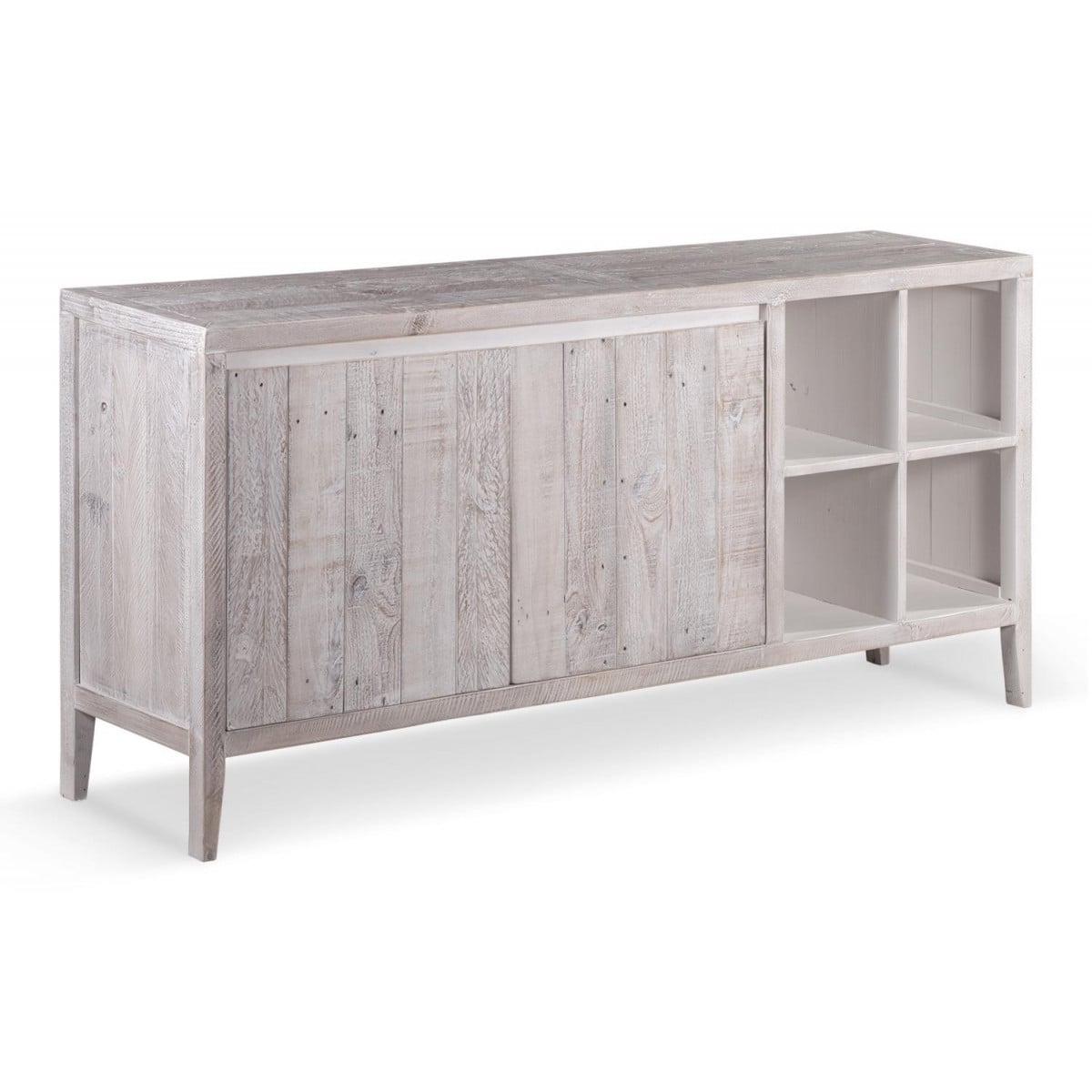 Buffet bois gris 176x40x81cm -