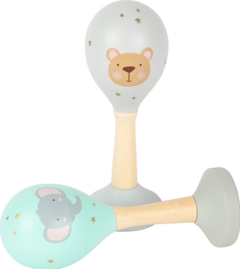 Lot de 2 maracas pastel avec socle