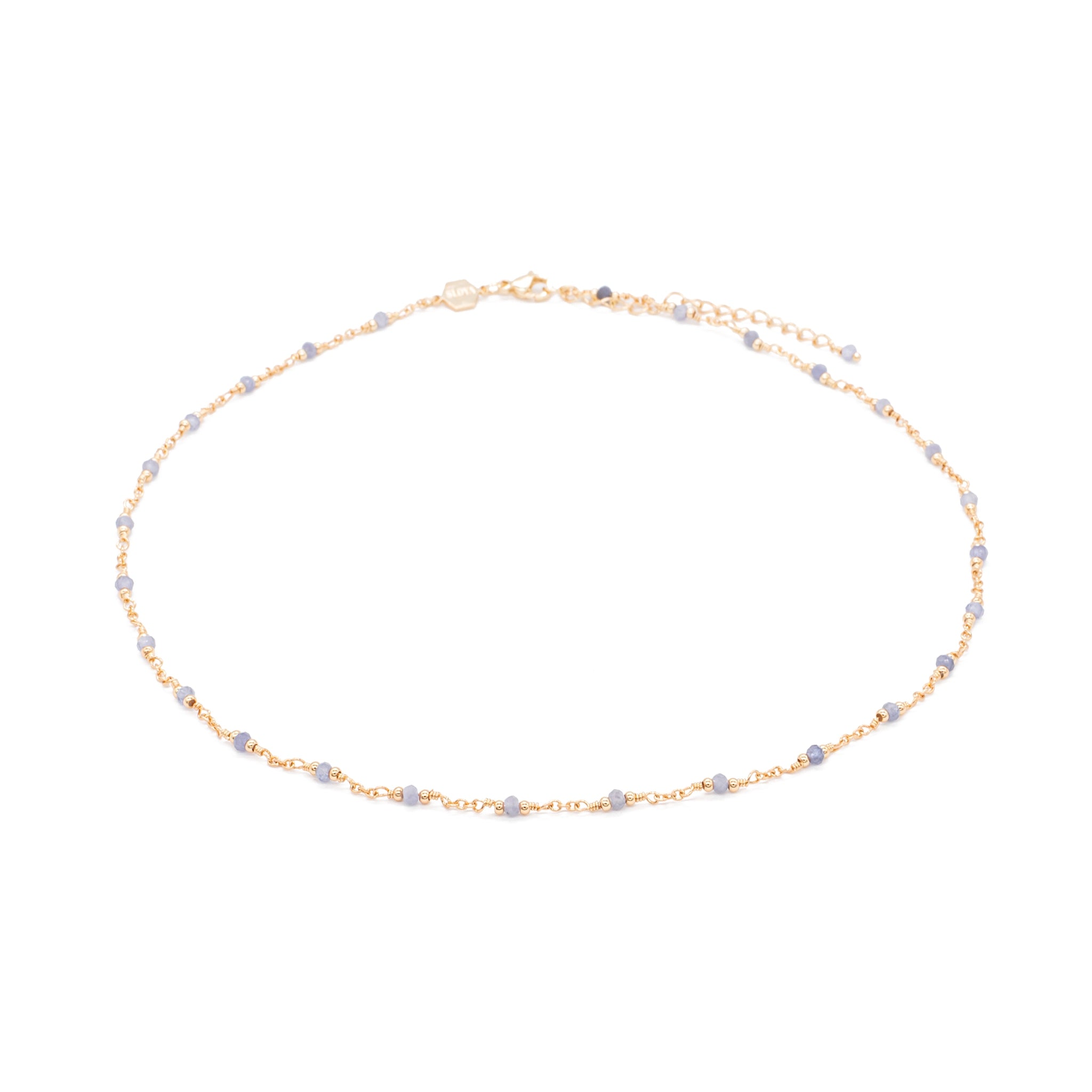 Collier bianca en pierres tanzanite