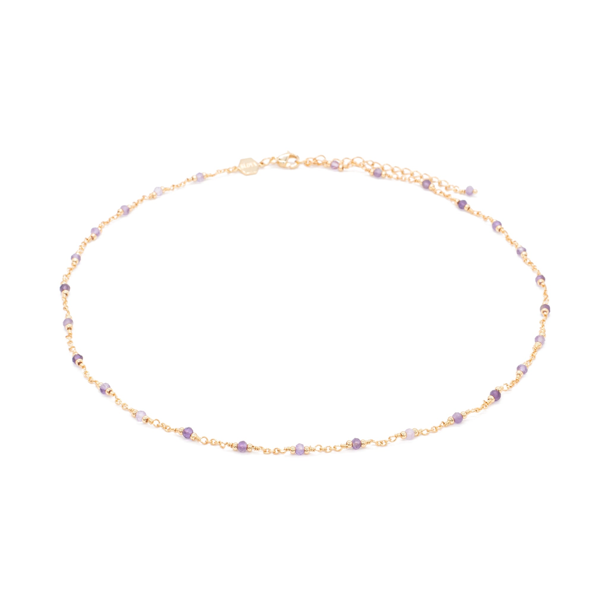 Collier bianca en pierres améthyste