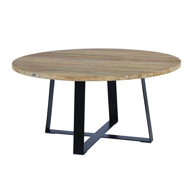 Table métal et teck recyclé 160 cm orsay