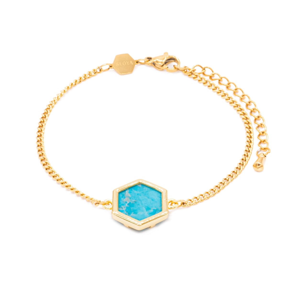 Bracelet hexalia en pierres turquoise