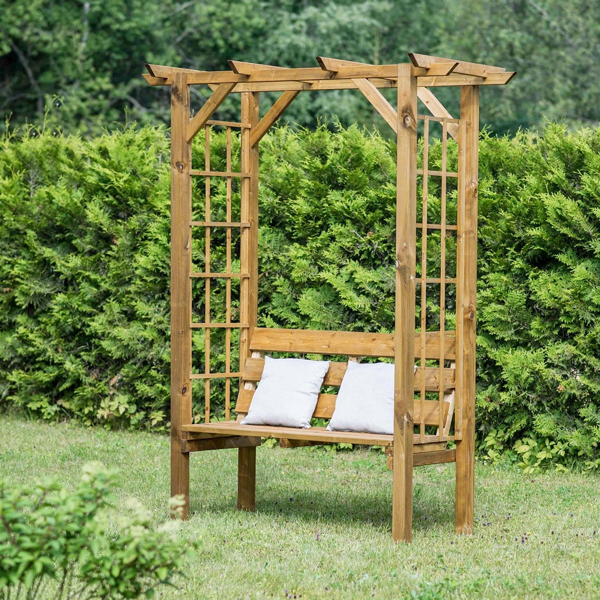 Banc 2 places avec arche en bois