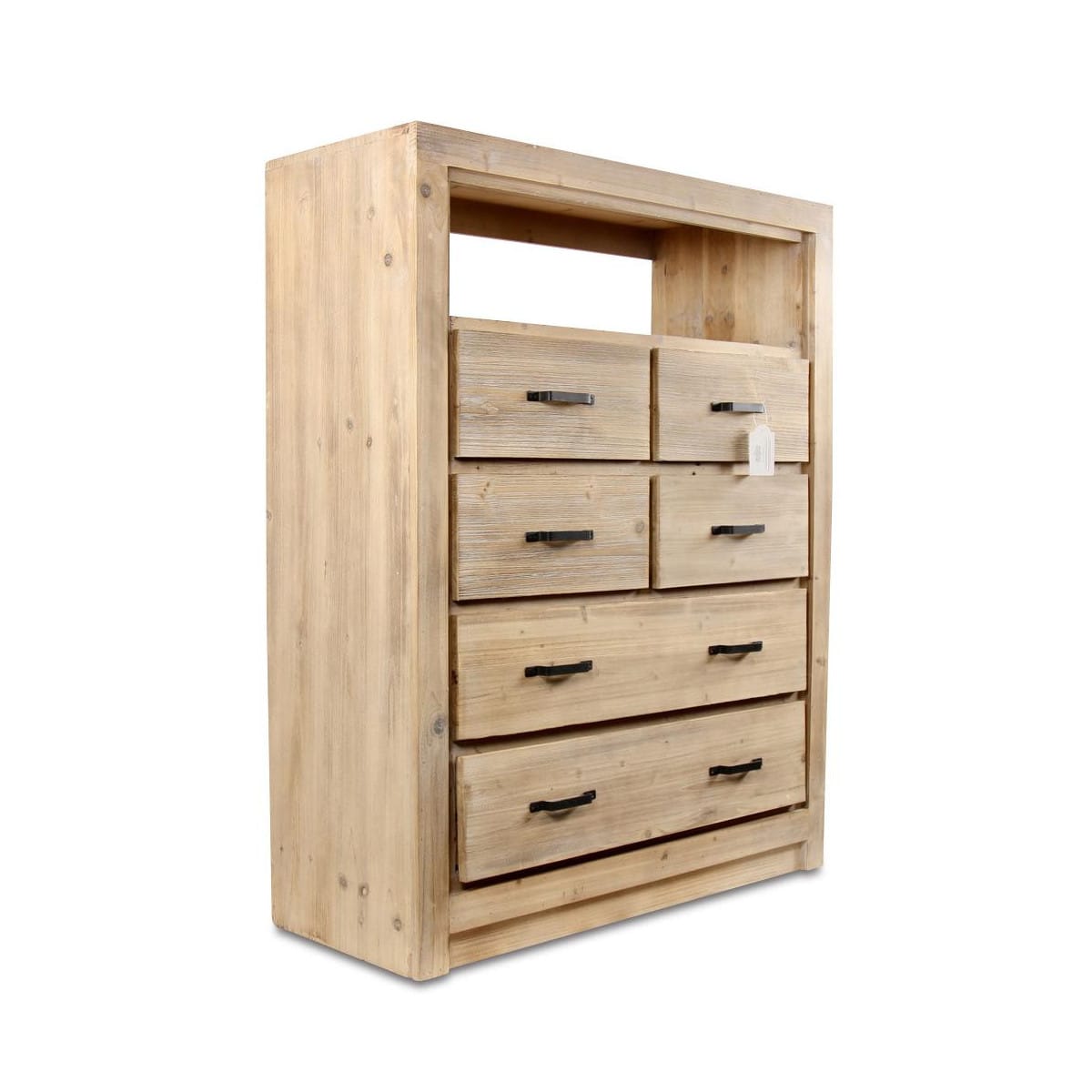 Commode 6 tiroirs bois naturel