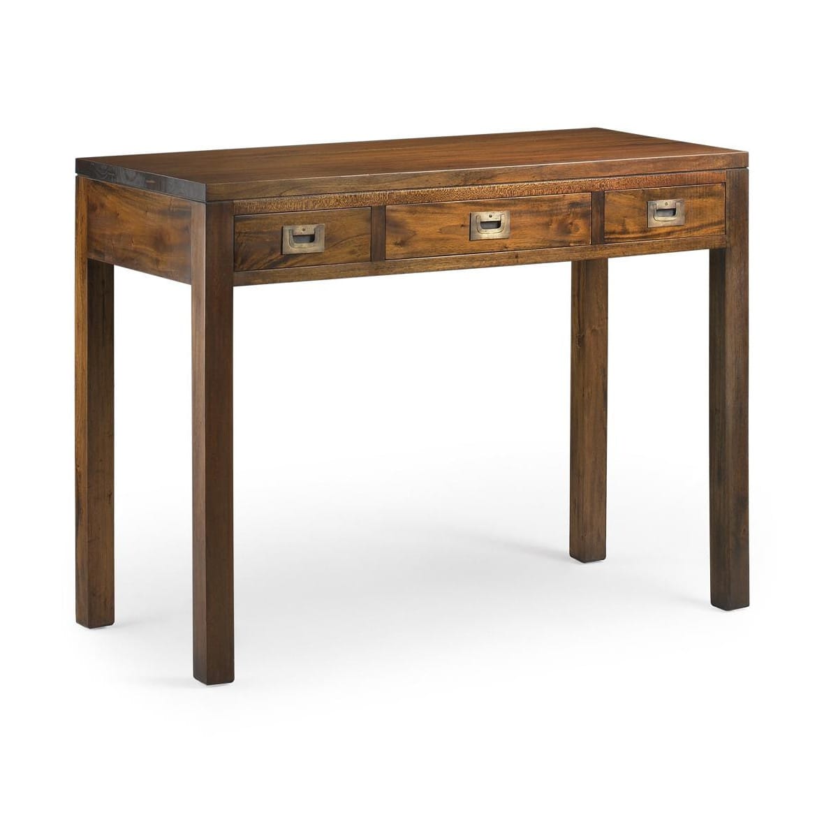 Bureau 3 tiroirs bois bronze marron 105x