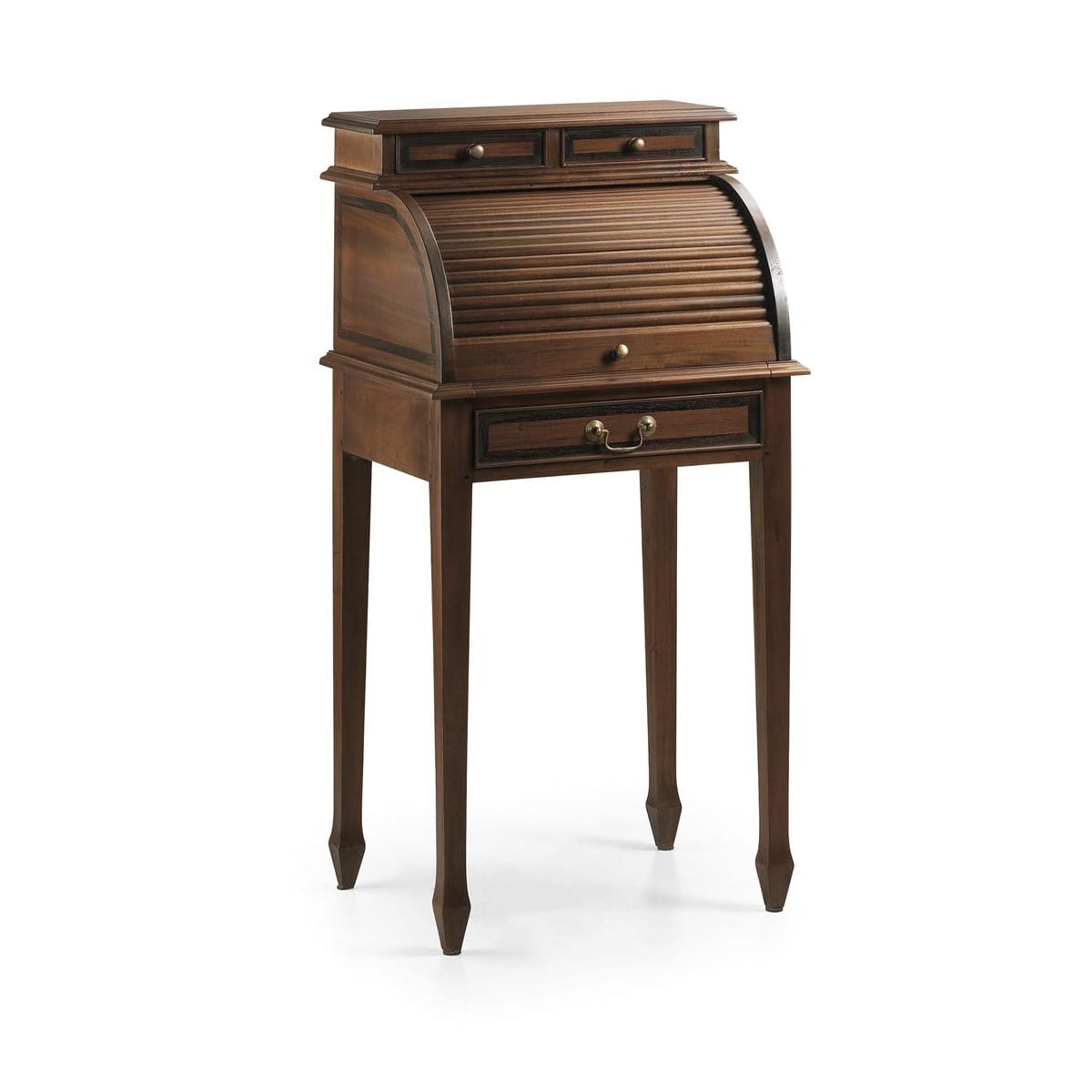 Bureau 5 tiroirs bois bronze marron