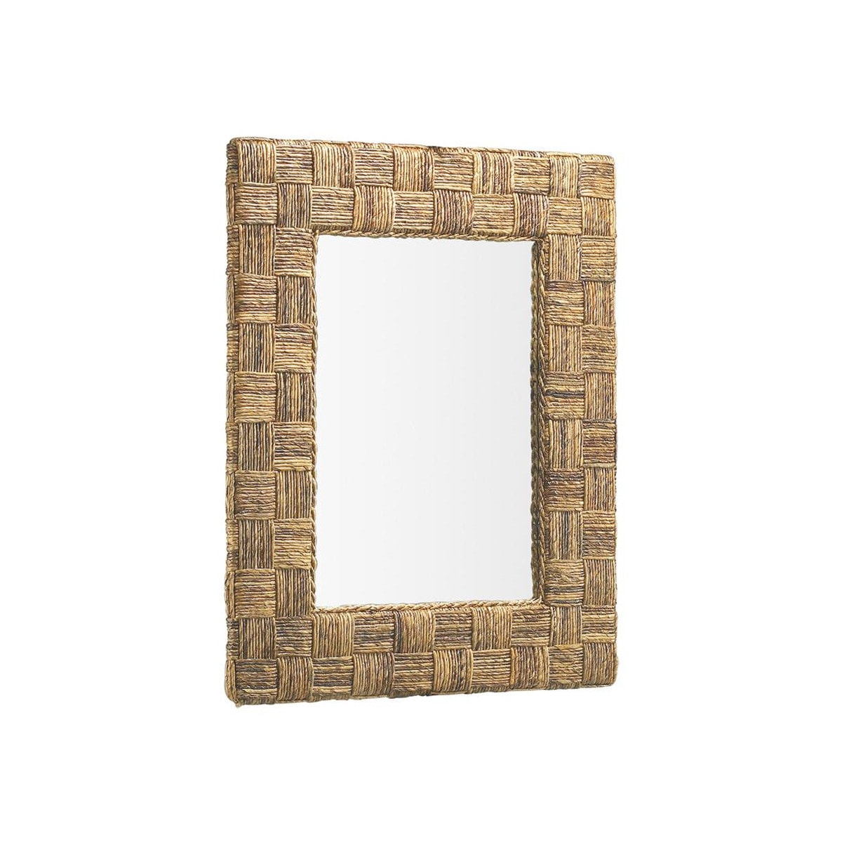 Miroir rotin marron 80x7x100cm -