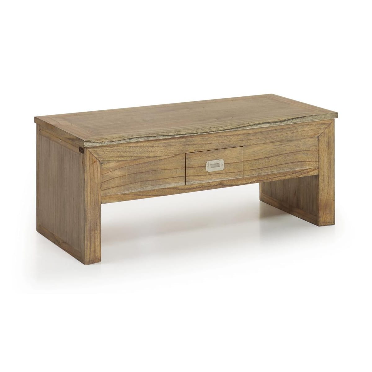 Table basse 2 tiroirs bois bronze marron