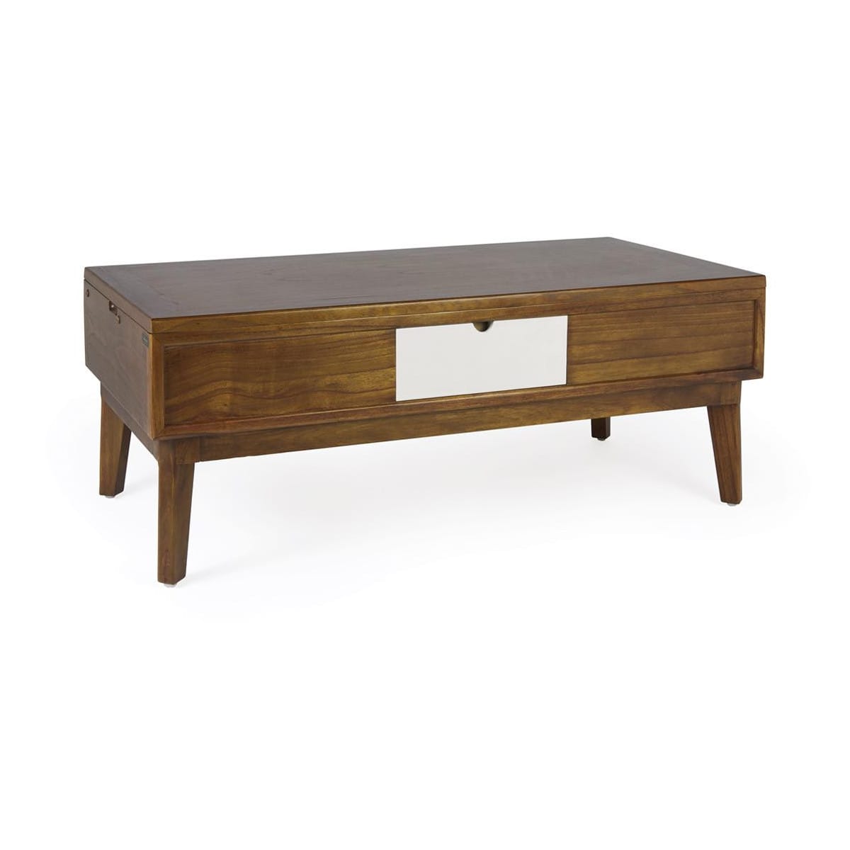 Table basse 2 tiroirs bois bronze marron