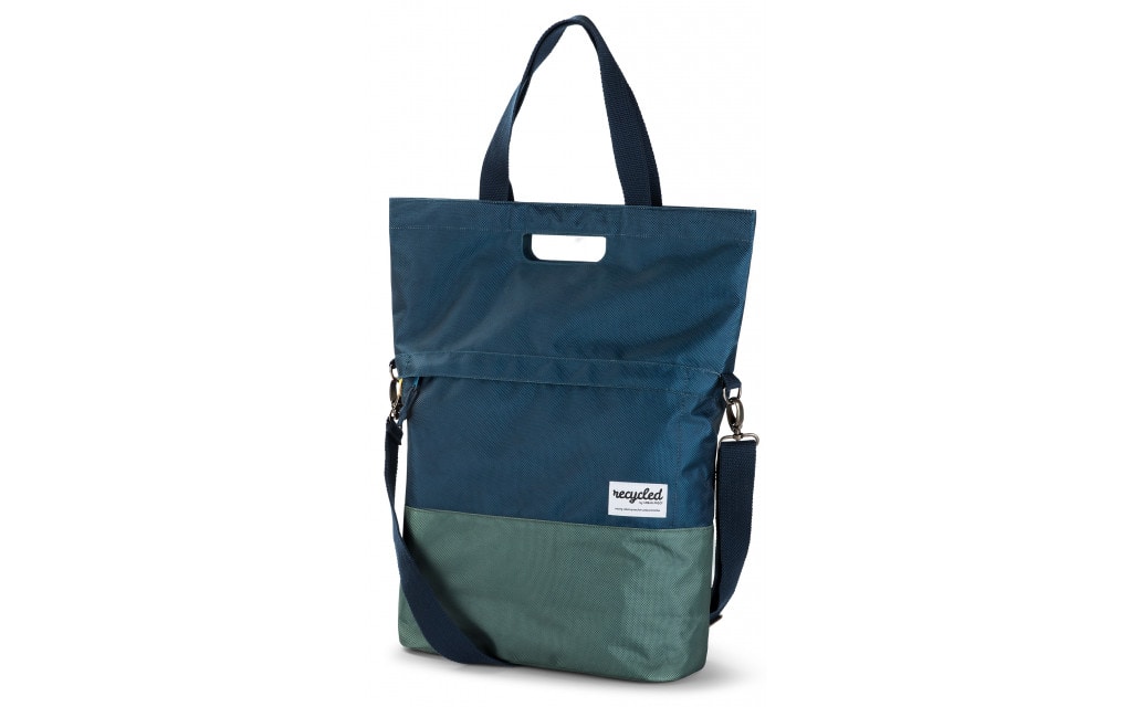 Sacoche vélo shopper 20l bleu vert