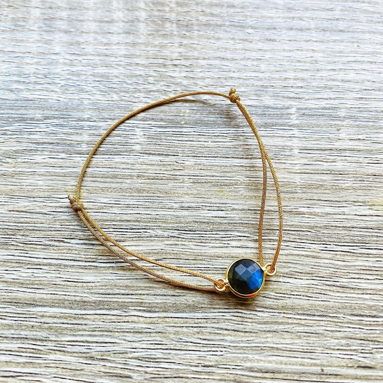 Bracelet alba labradorite grise doré