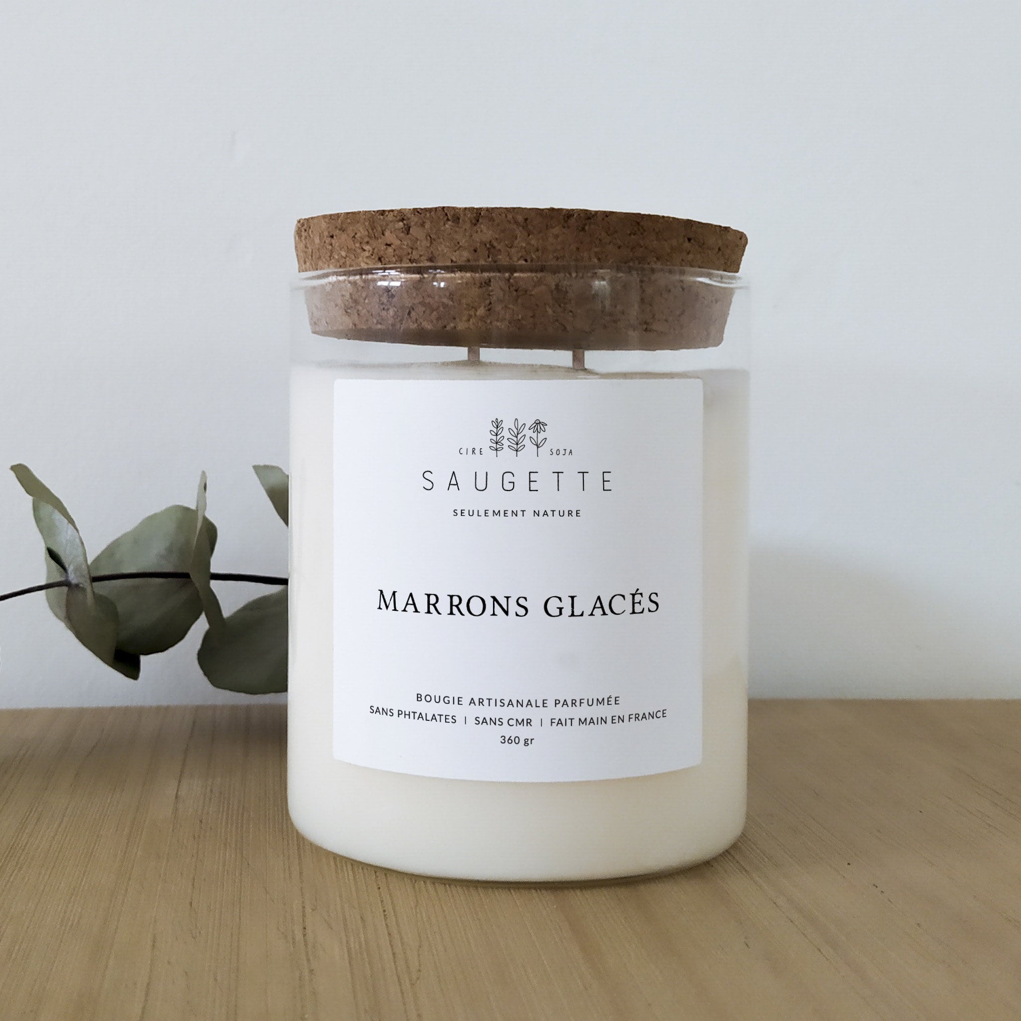 Marrons glacés - maxi bougie 2 mèches