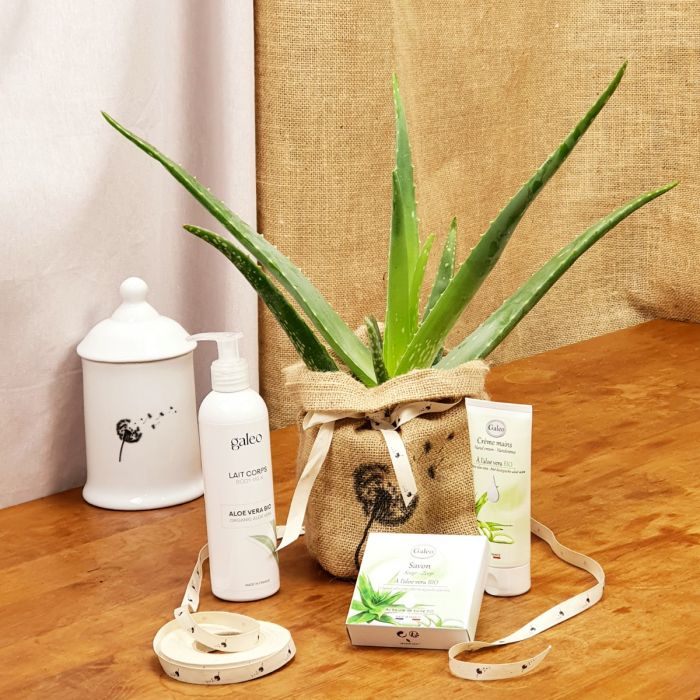 Coffret d'aloe vera, et cosmétiques bios