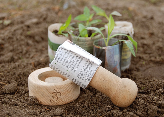 Pressoir pot de papier en bois de hêtre